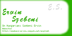 ervin szebeni business card